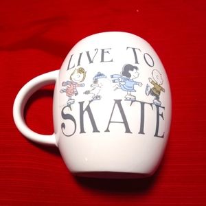 Peanuts Live To Skate Mug Coffee Cup Charlie Brown Snoopy Oversized 5" tall 16oz